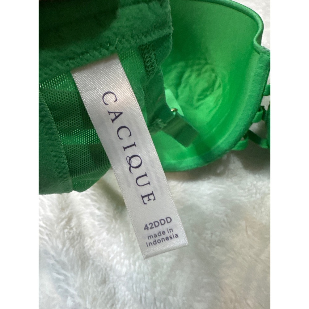 Cacique Lace Underwire Bra Womens 42DDD Green Good Padded Full Coverage - Picture 5 of 6